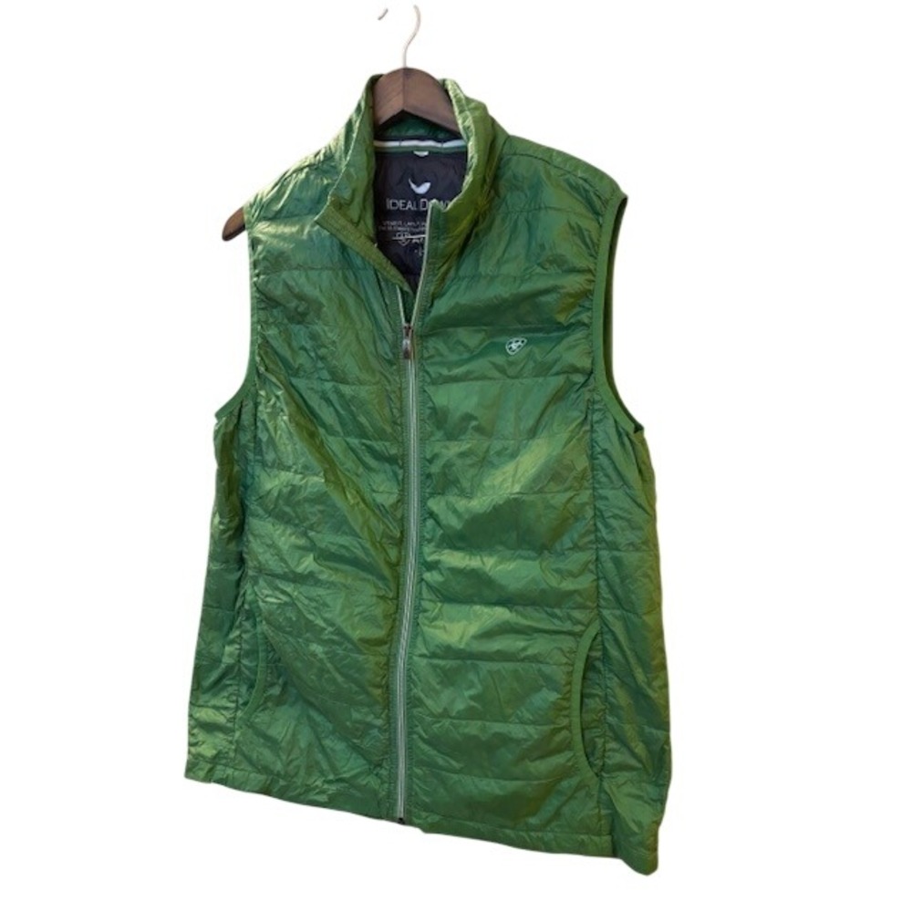Ariat Ideal Down Vest Men's Large Green Lightweight Puffer Quilted Full Zip